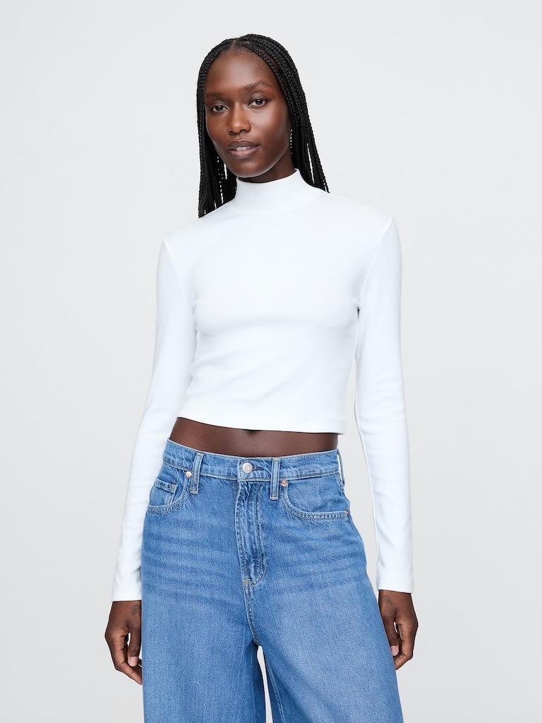 Modern Mockneck Crop Shirt