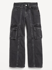 High-Waisted Super Baggy Wide-Leg Cargo Jeans for Girls