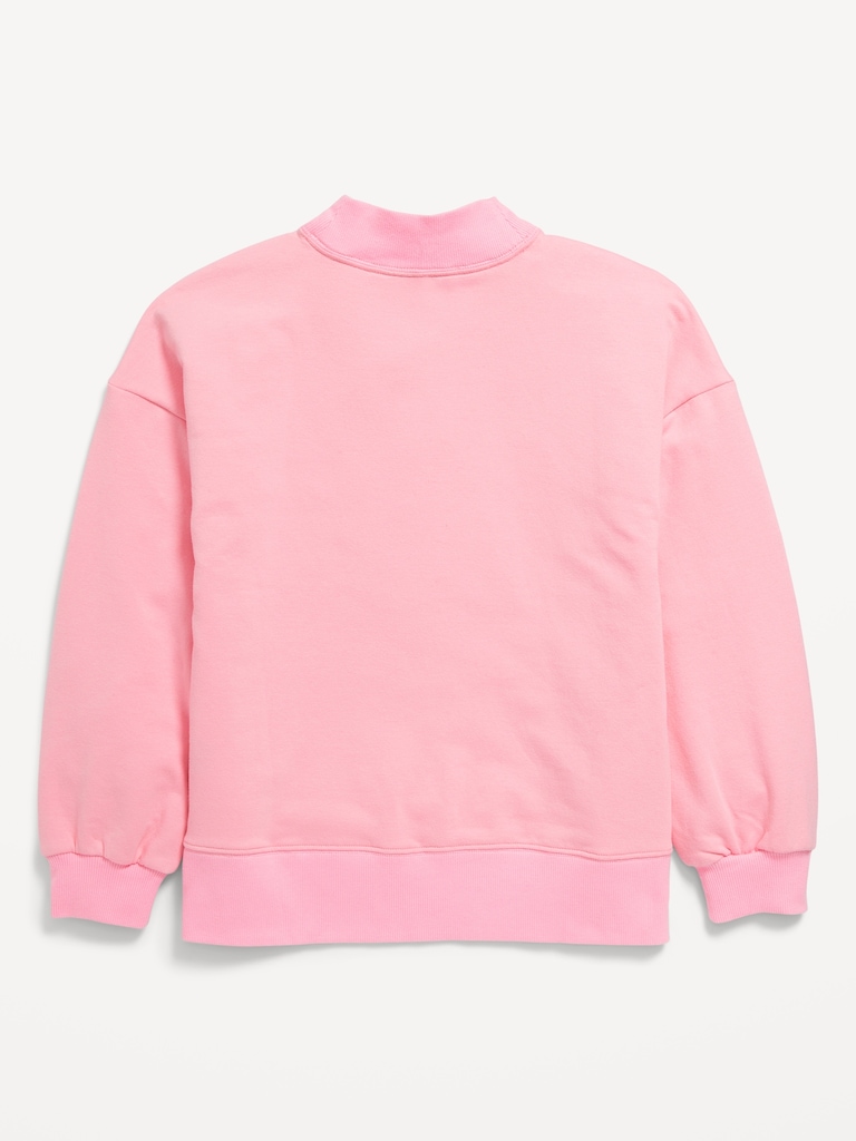 Chandail long en jersey bouclette à col montant pour fille