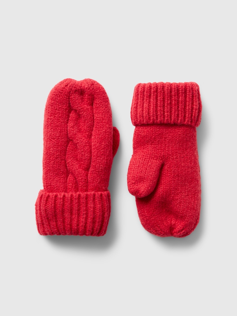 Toddler CashSoft Cable-Knit Mittens