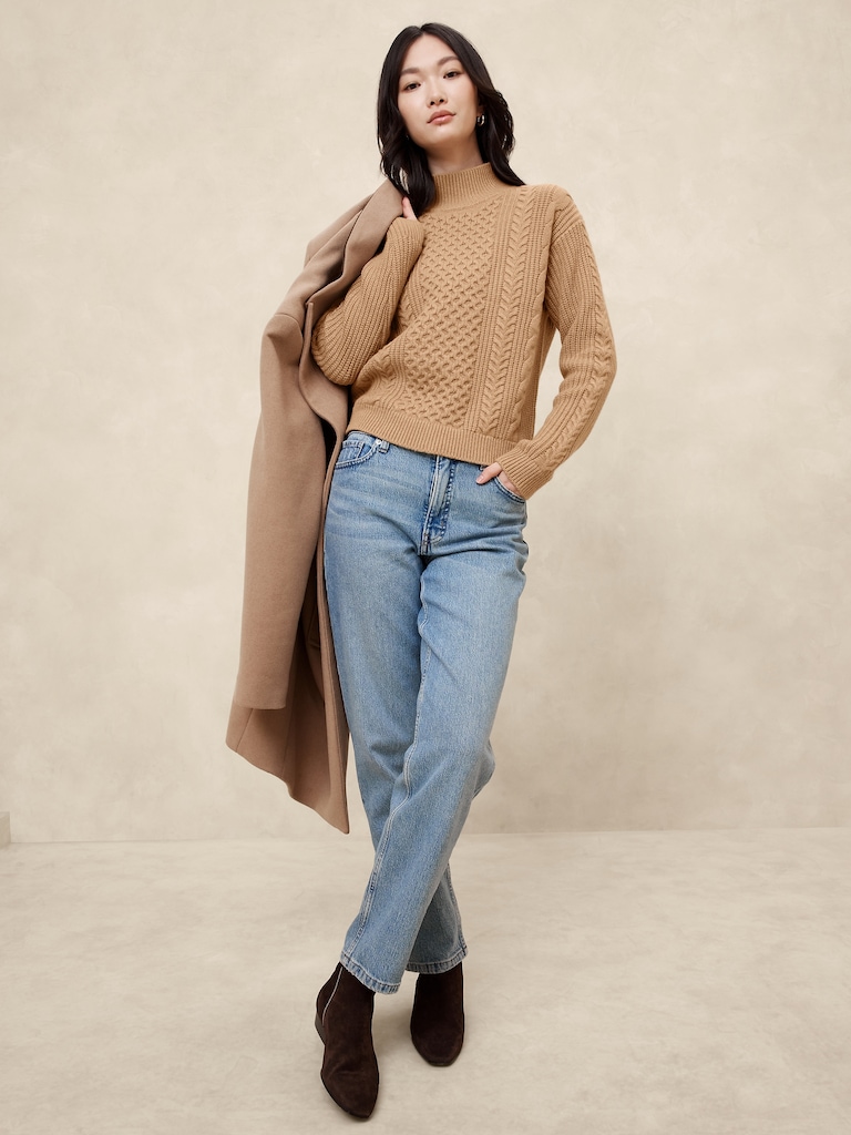 Cable Turtleneck Sweater
