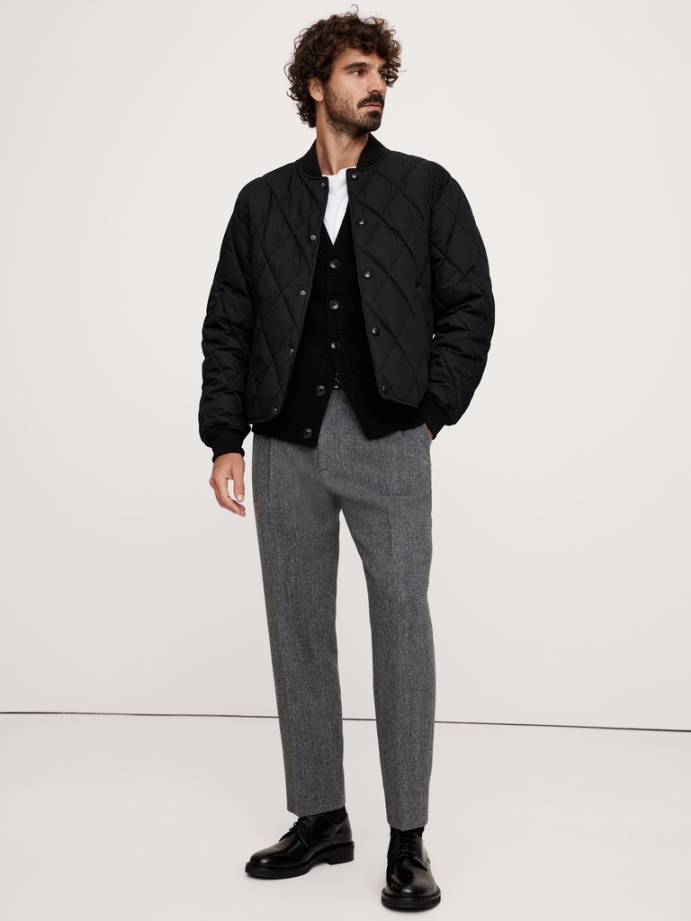 Wool-Blend Pleated Pant