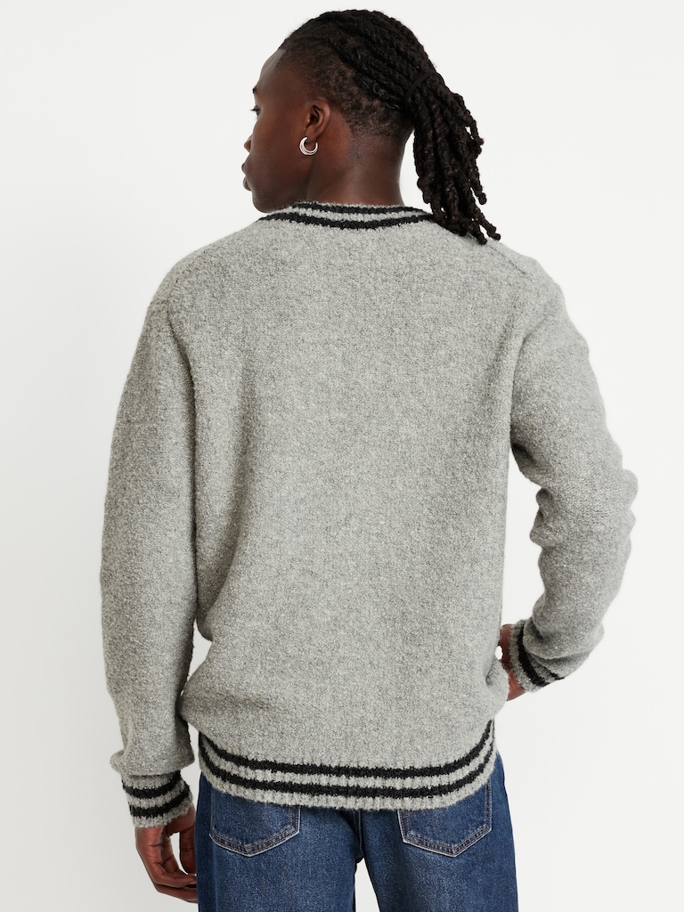 V-Neck Bouclé Sweater