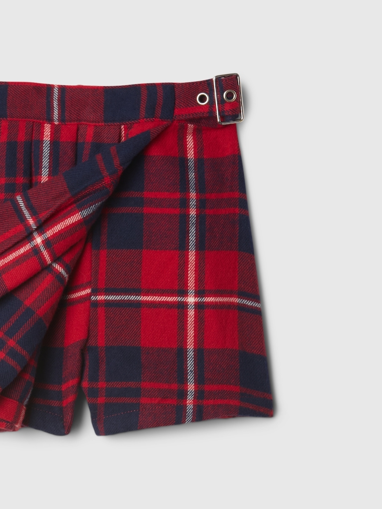 Baby & Toddler Pleated Plaid Wrap Skort
