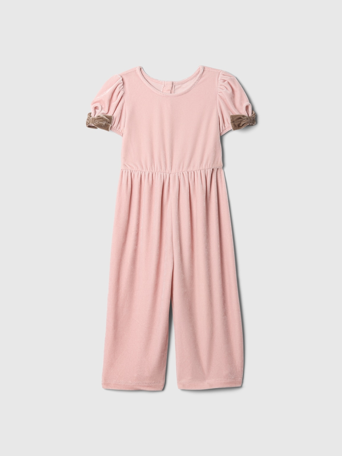 Baby & Toddler Velour Bow-Sleeve Jumpsuit