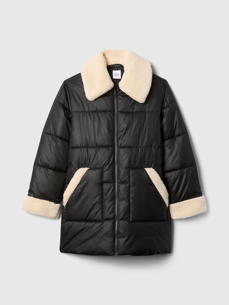 Relaxed ColdControl Long Sherpa Puffer Coat