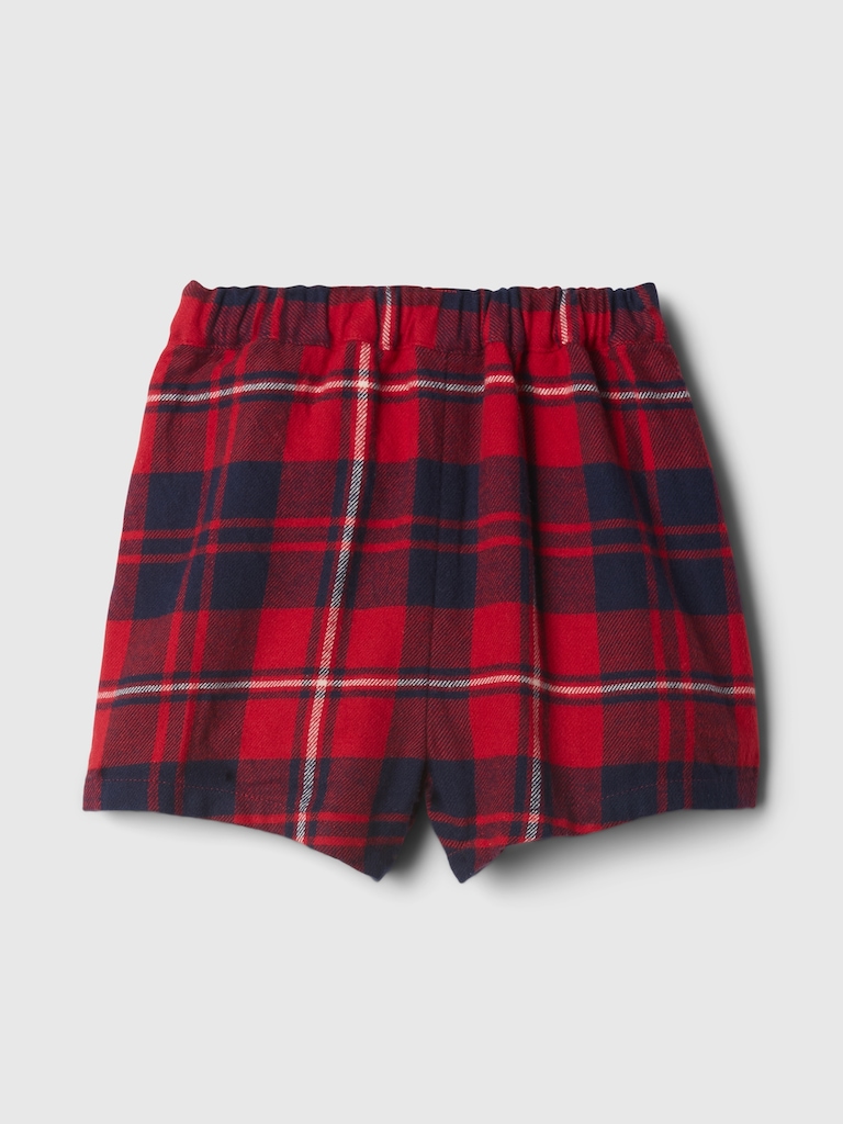 Baby & Toddler Pleated Plaid Wrap Skort