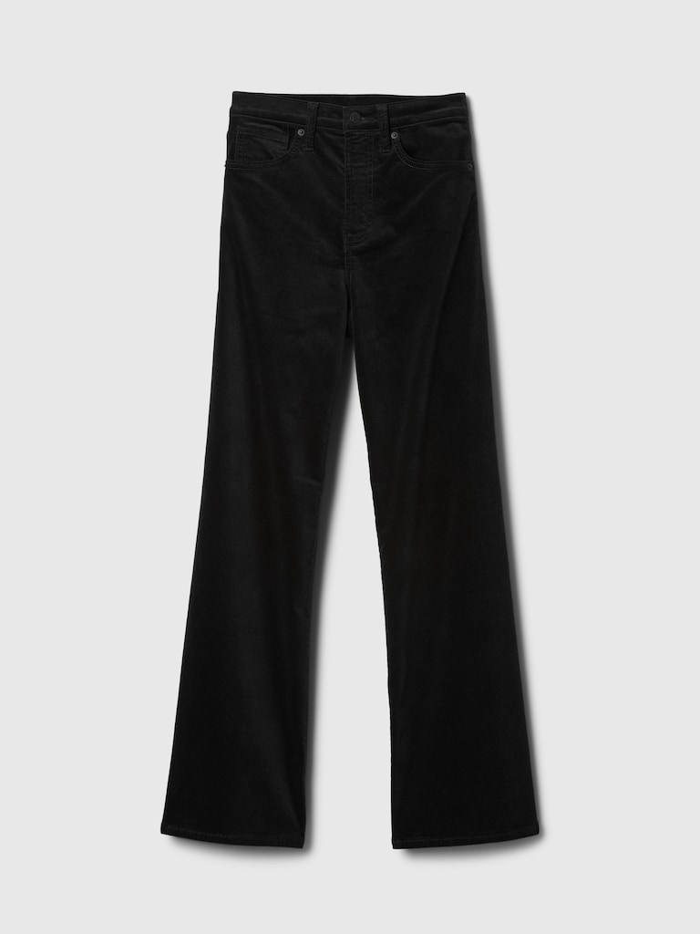 High Rise Velvet Wide-Leg Pants