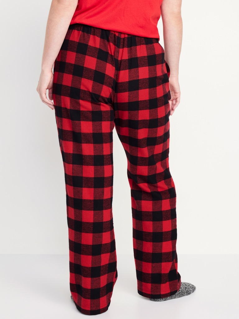 Mid-Rise Flannel Pajama Pants for Women