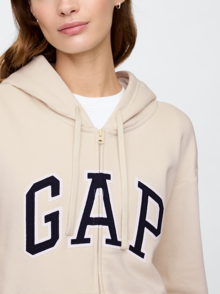 Relaxed Gap Logo Zip Hoodie