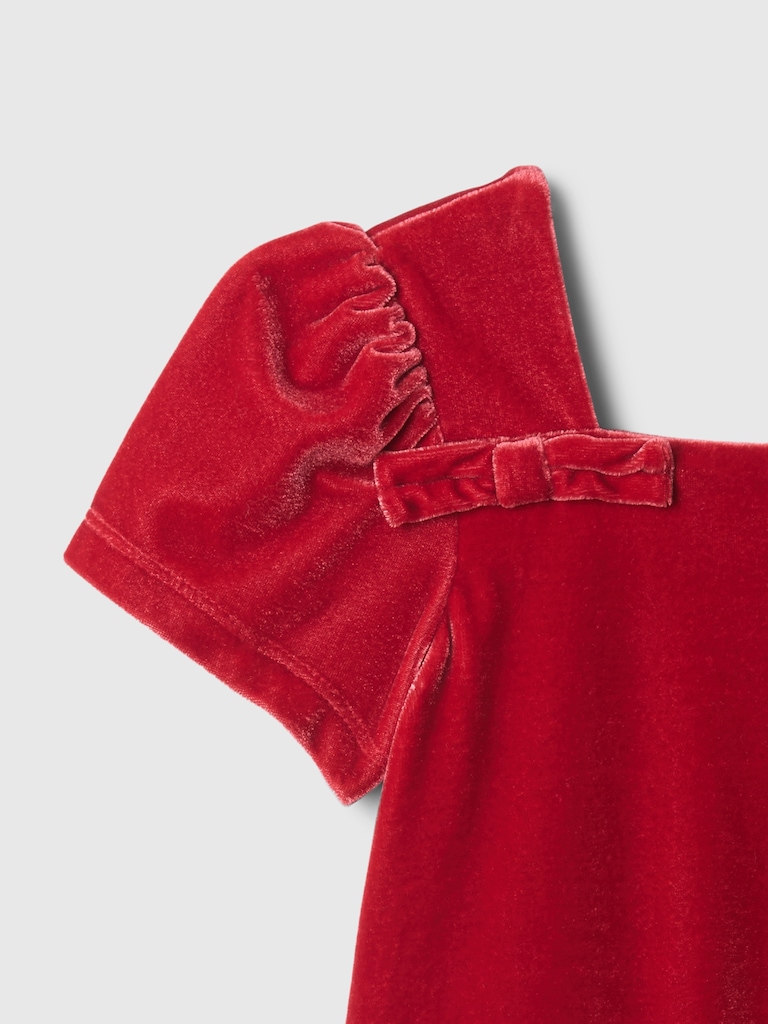 Baby & Toddler Velour Bow Shift Dress