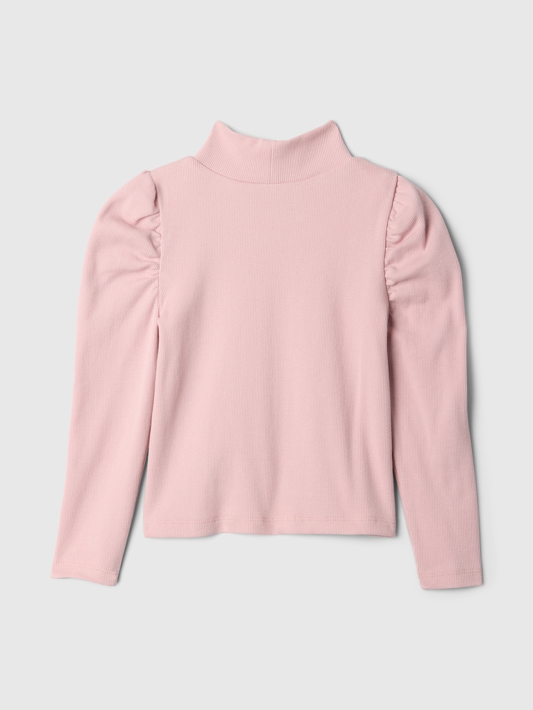 Baby & Toddler Puff-Sleeve Rib Mockneck