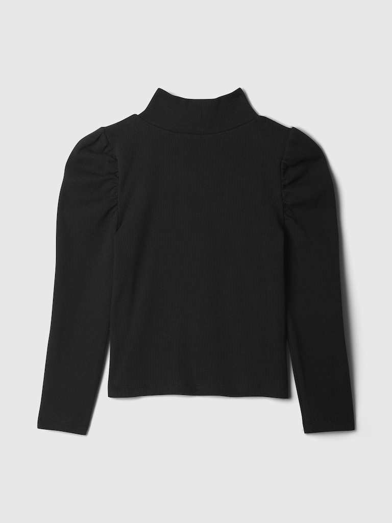 Baby & Toddler Puff-Sleeve Rib Mockneck