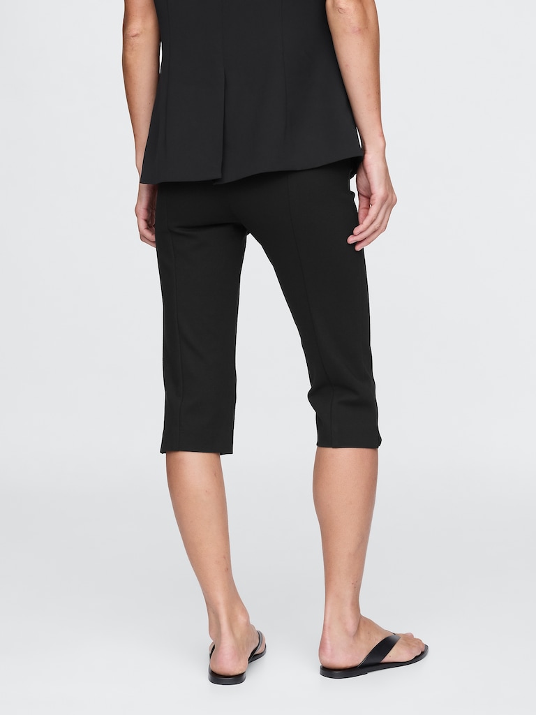 High Rise Double Knit Capris