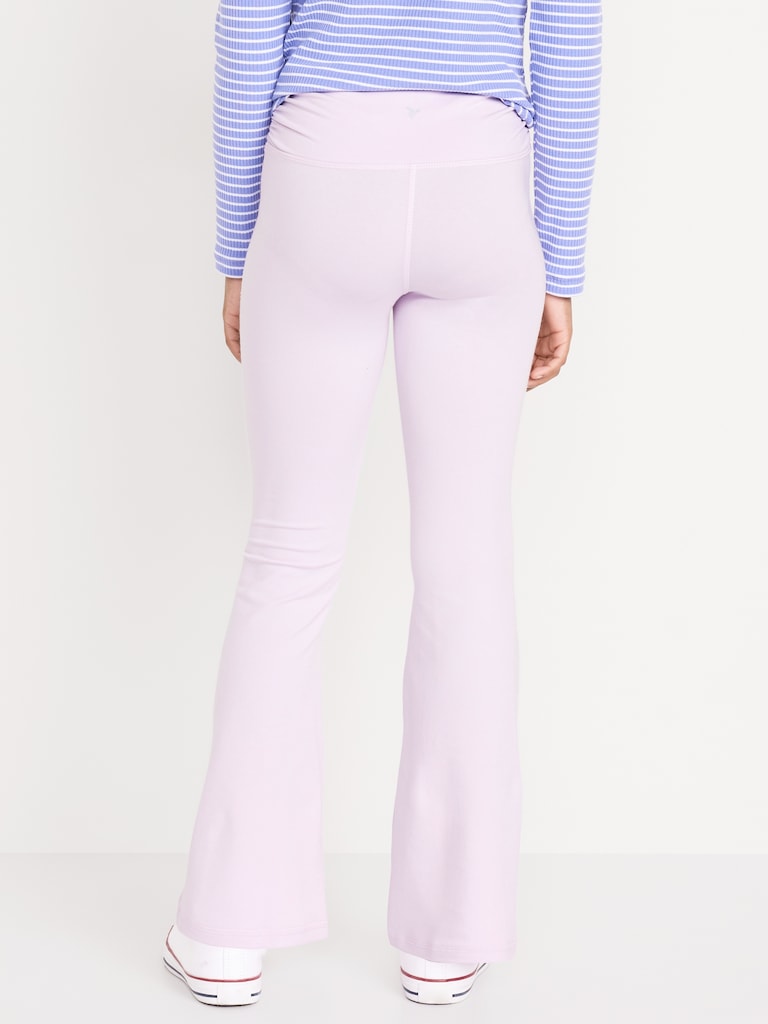 High-Waisted PowerChill Side-Ruched Flared Leggings for Girls