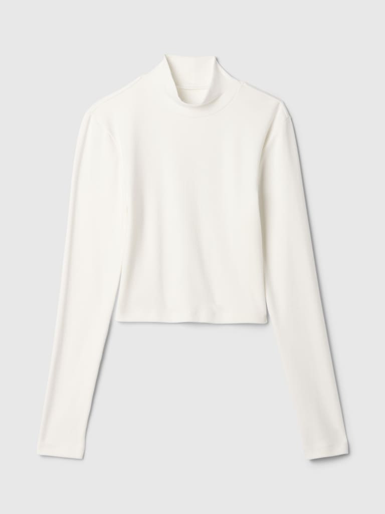 Modern Mockneck Crop Shirt