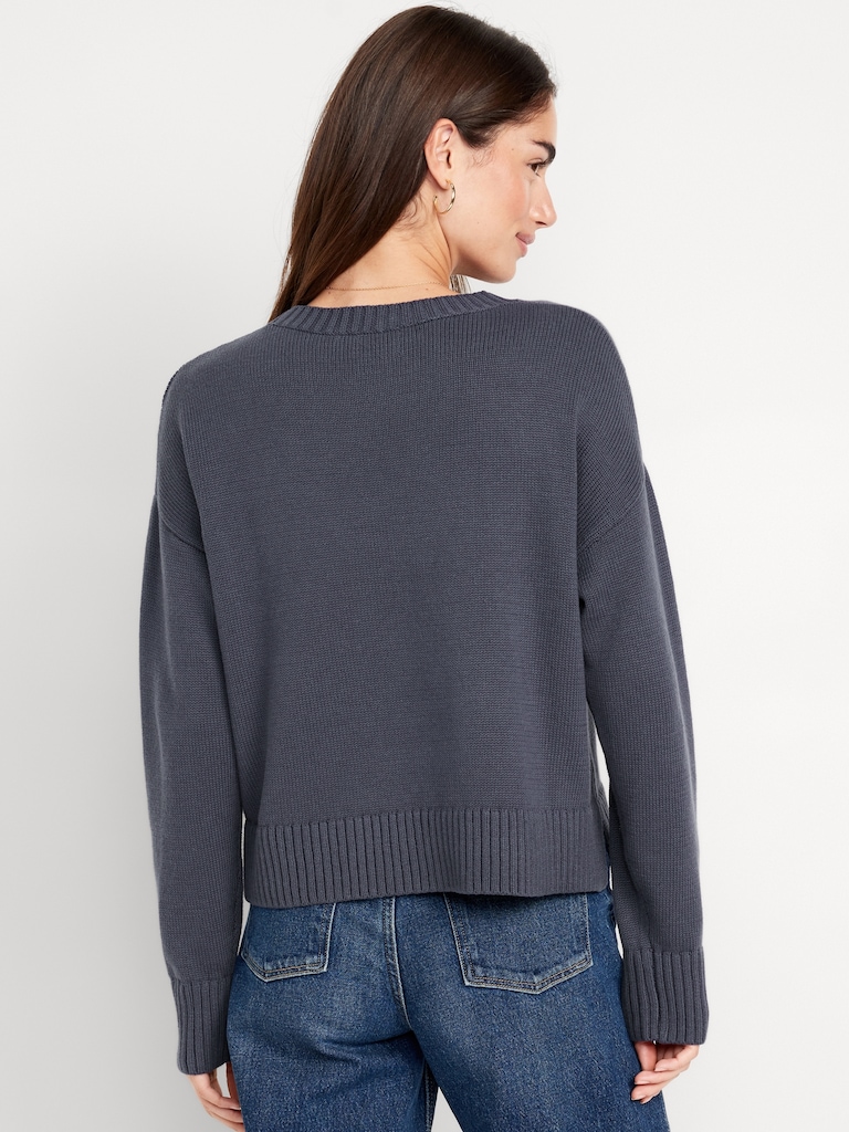 Crew-Neck Flag-Graphic Sweater