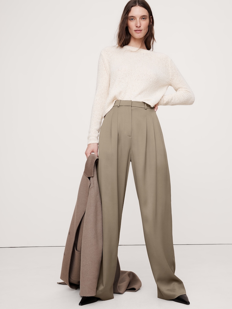 The Soho Wide-Leg Pant in Italian Satin