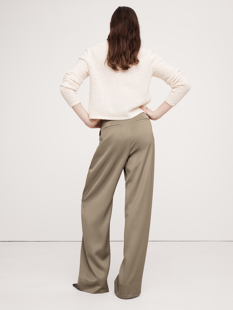 The Soho Wide-Leg Pant in Italian Satin