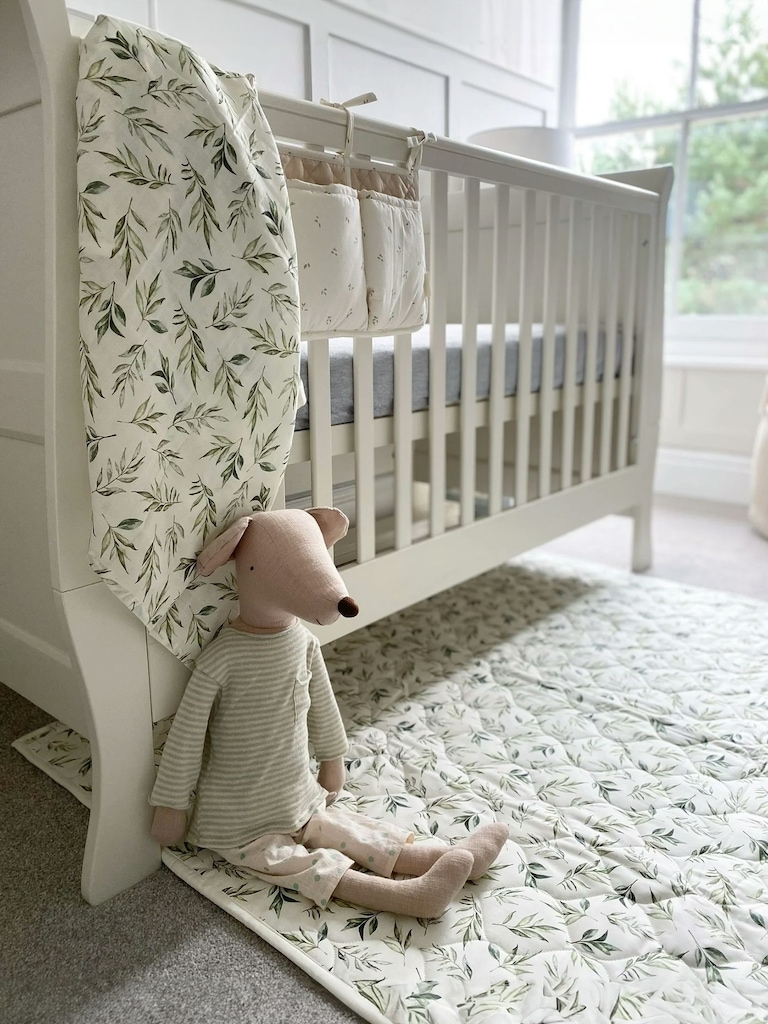 The Gilded Bird Linen Leaves Organic Cotton Muslin Swaddle