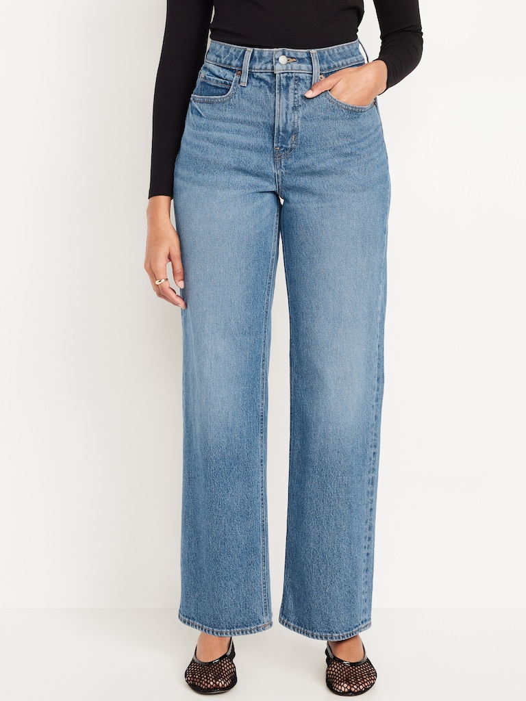 Curvy Extra High-Waisted Sky-Hi Wide-Leg Jeans
