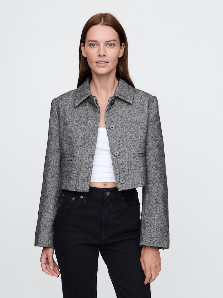 Herringbone Crop Jacket