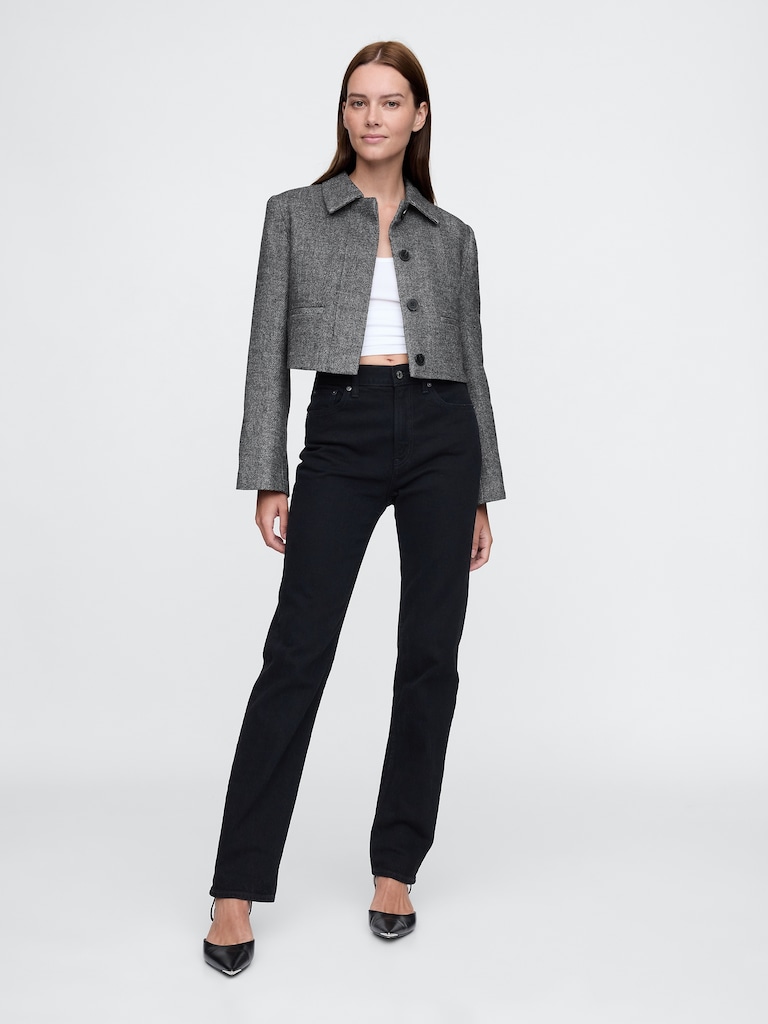 Herringbone Crop Jacket