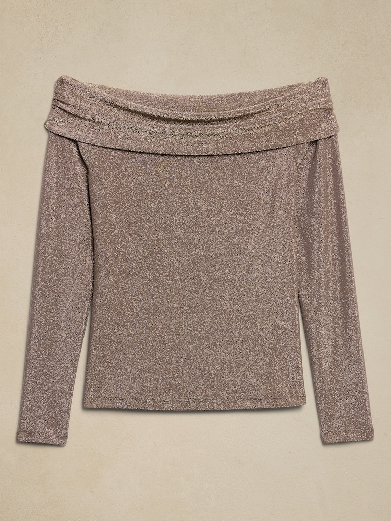 Off-Shoulder Sparkle Top