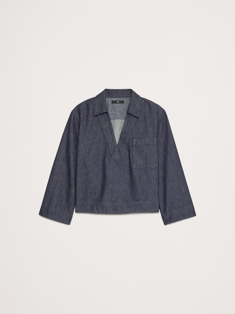 Haut court en denim italien