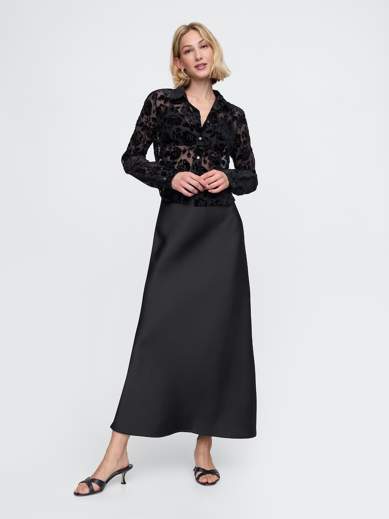 Recycled Velvet Crop Shirt