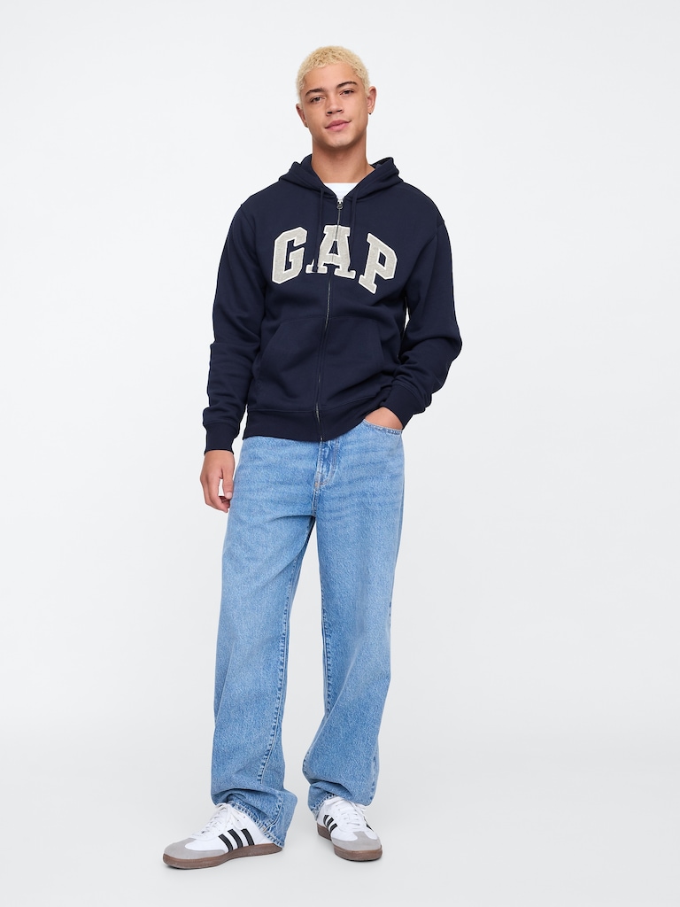 Relaxed Gap Logo Zip Hoodie