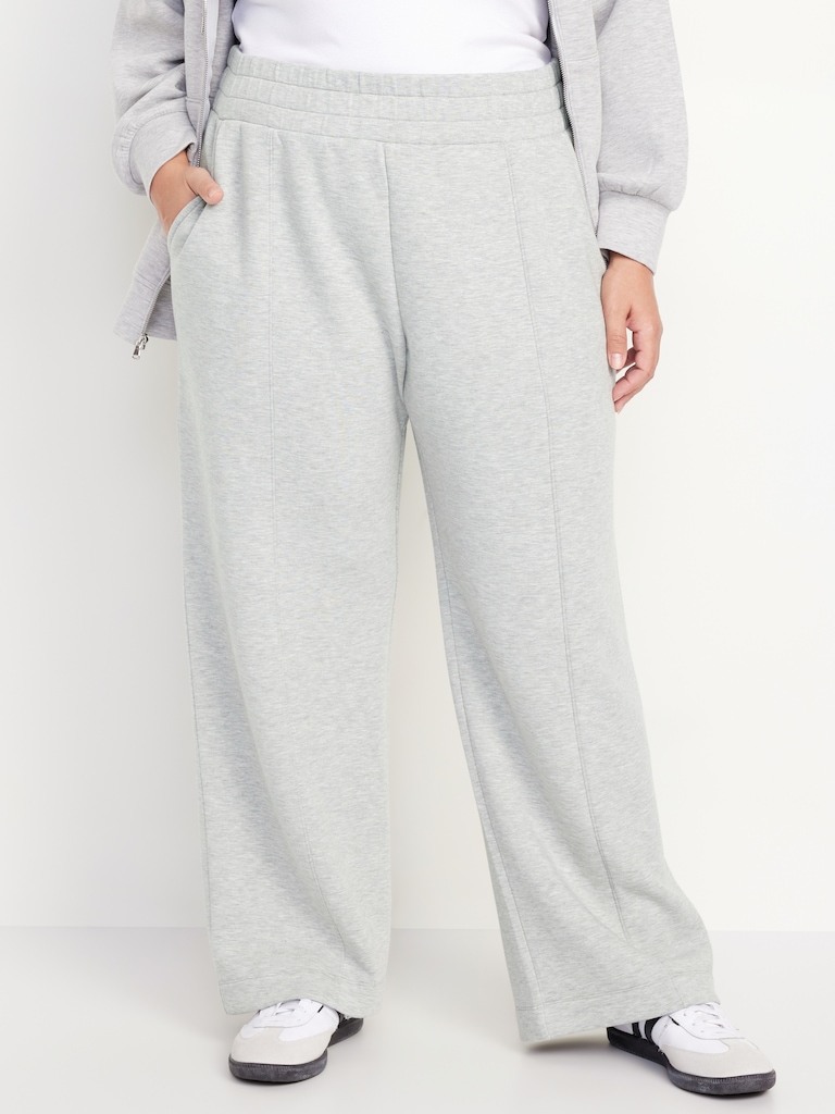 High-Waisted Bounce Fleece Wide-Leg Sweatpants