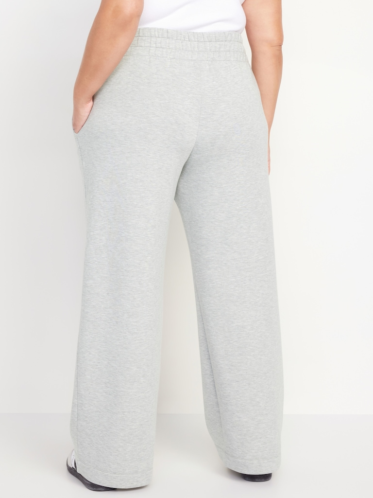 High-Waisted Bounce Fleece Wide-Leg Sweatpants