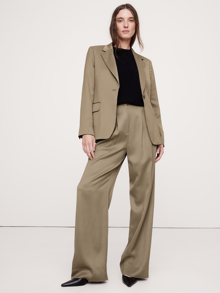 The Soho Wide-Leg Pant in Italian Satin