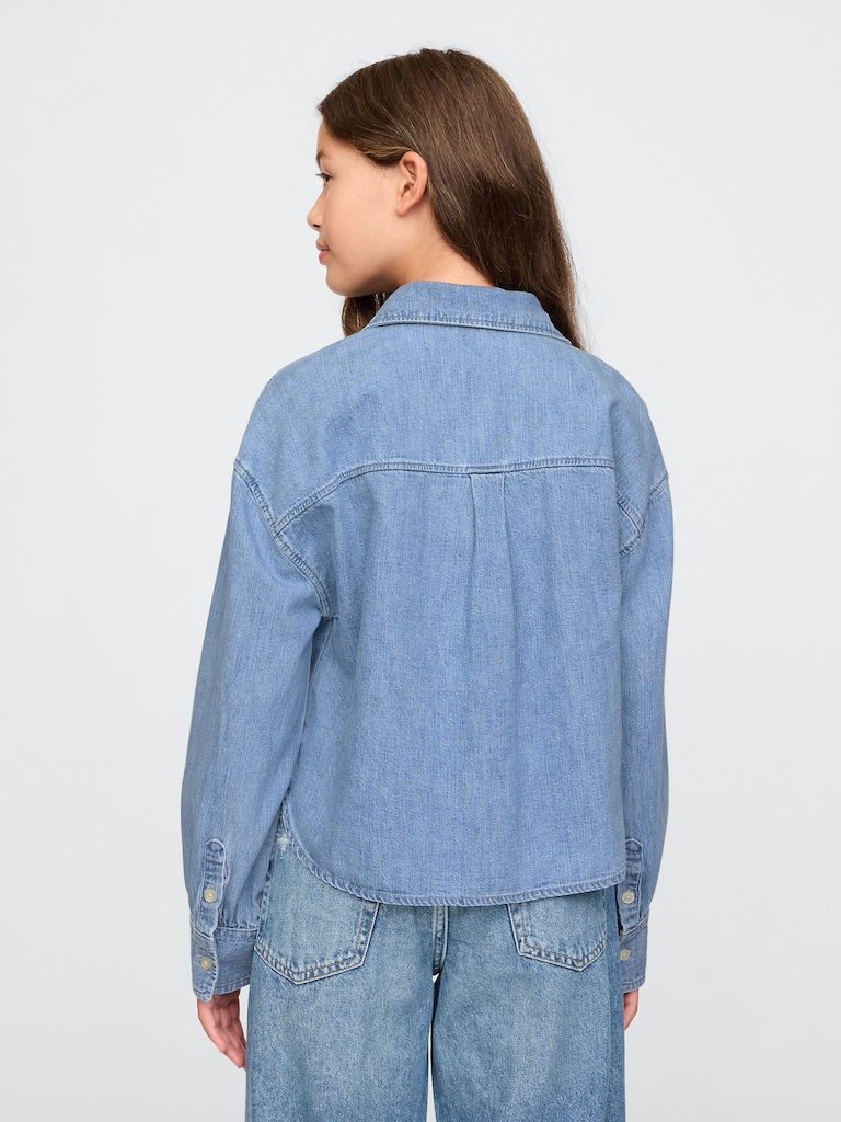 Kids Oversized Denim Shirt