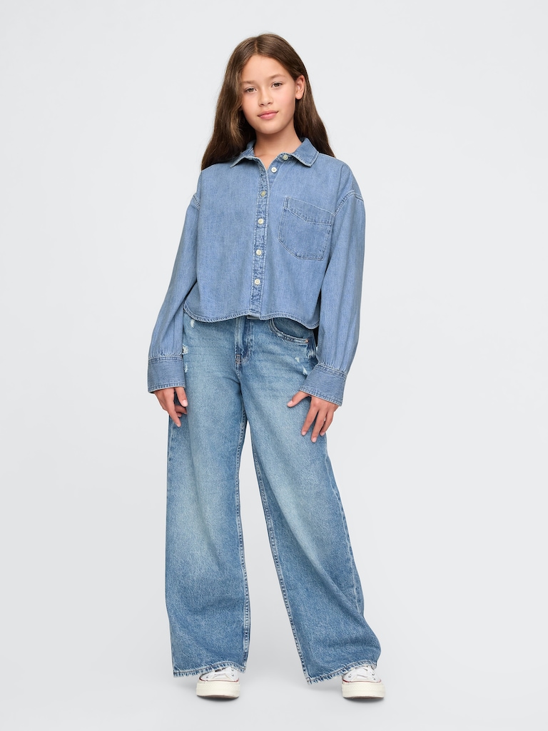 Kids Oversized Denim Shirt