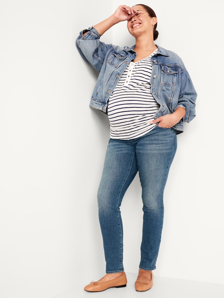 Maternity Full-Panel Wow Straight Jeans