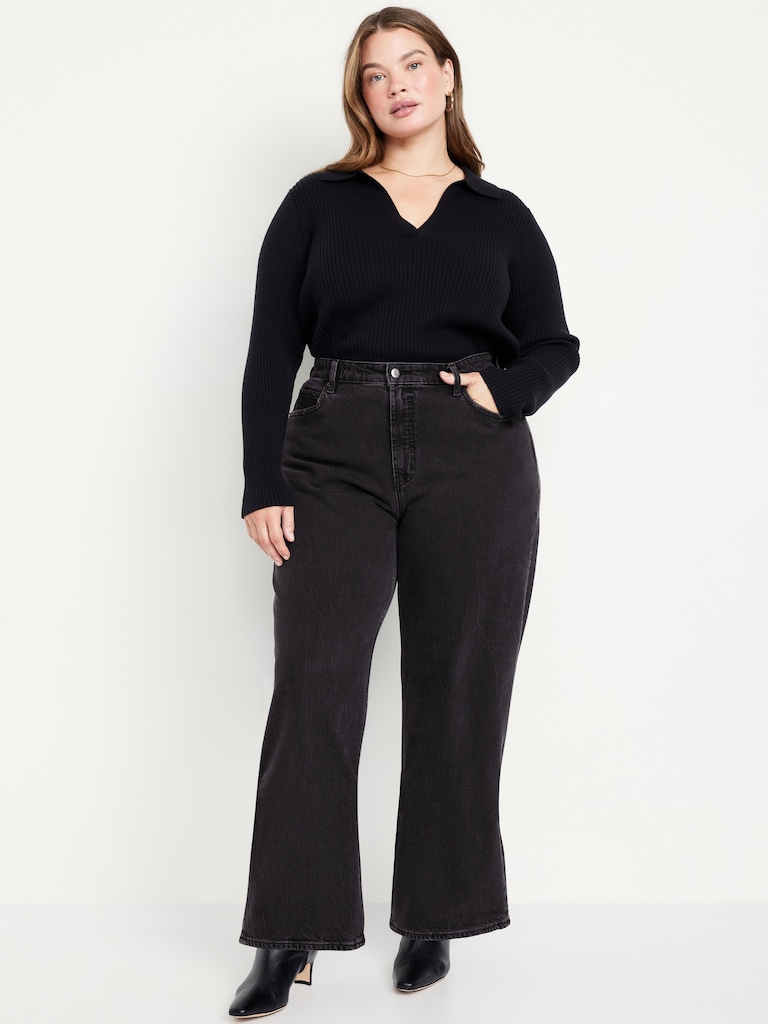 Curvy Extra High-Waisted Wide-Leg Jeans
