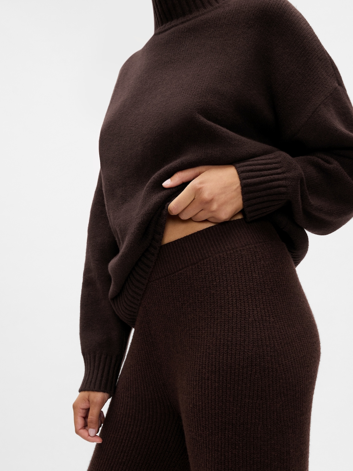 CashSoft Shaker-Stitch Sweater Pants