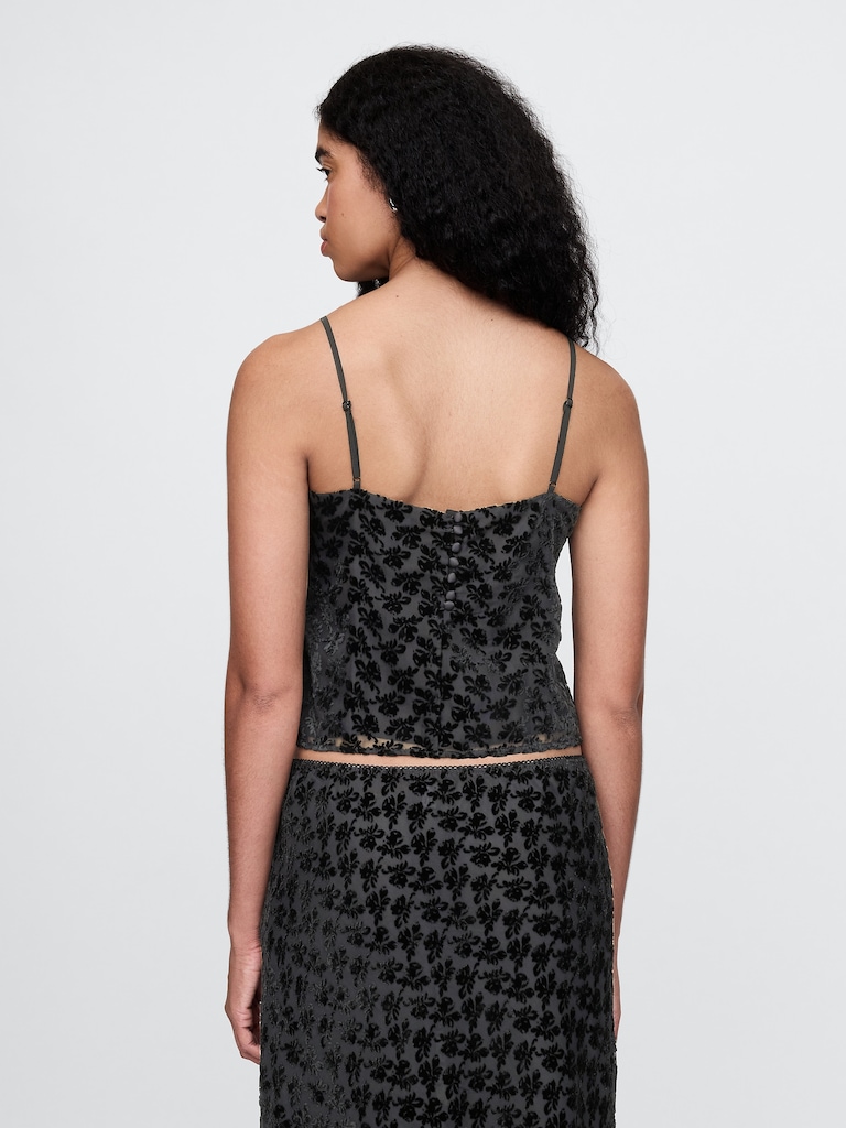 Burnout Velvet Crop Cami