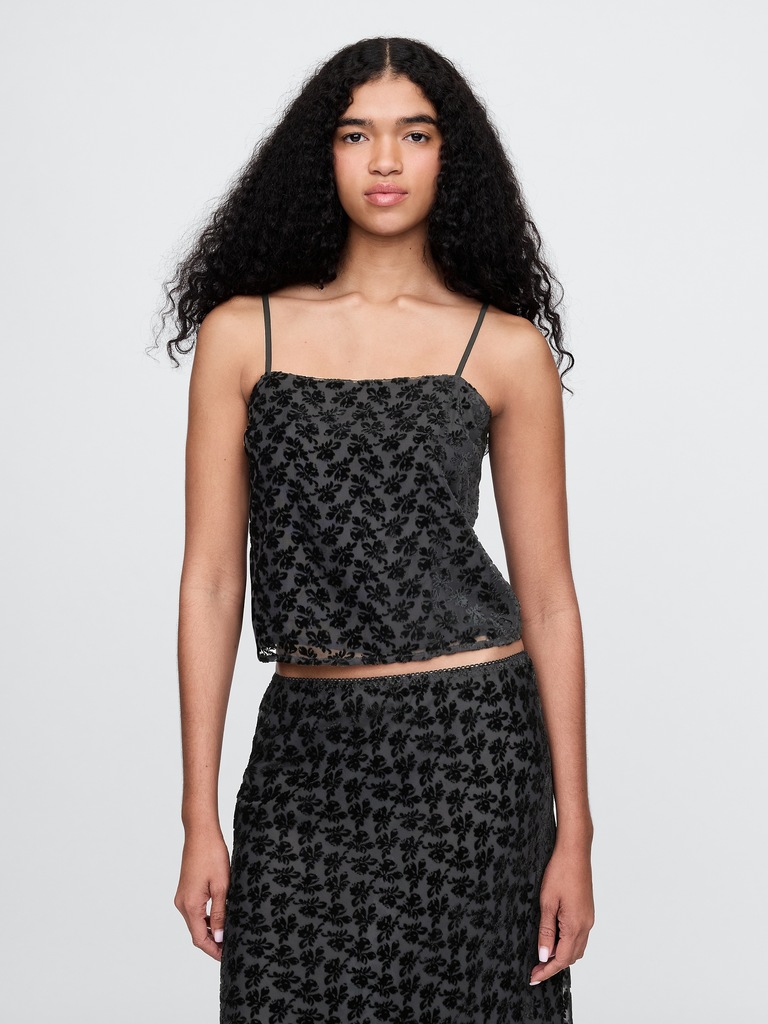 Burnout Velvet Crop Cami