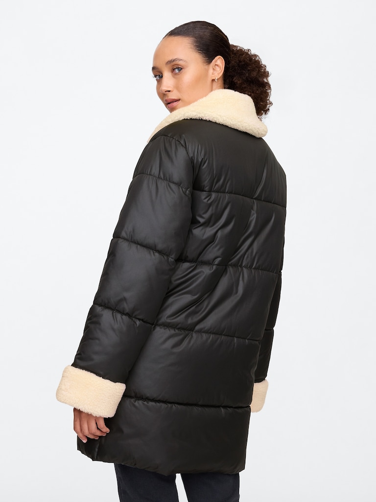 Relaxed ColdControl Long Sherpa Puffer Coat