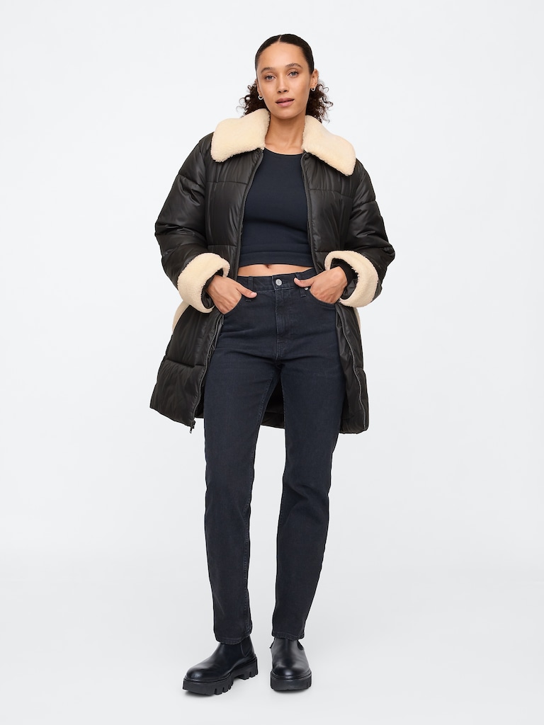Relaxed ColdControl Long Sherpa Puffer Coat
