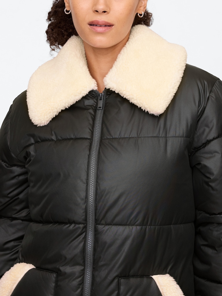 Relaxed ColdControl Long Sherpa Puffer Coat