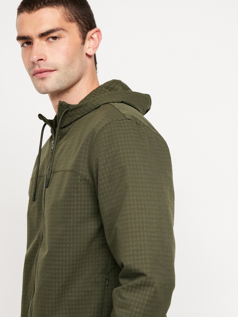 Textured Zip Performance Hoodie