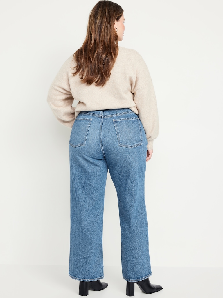 Curvy Extra High-Waisted Sky-Hi Wide-Leg Jeans