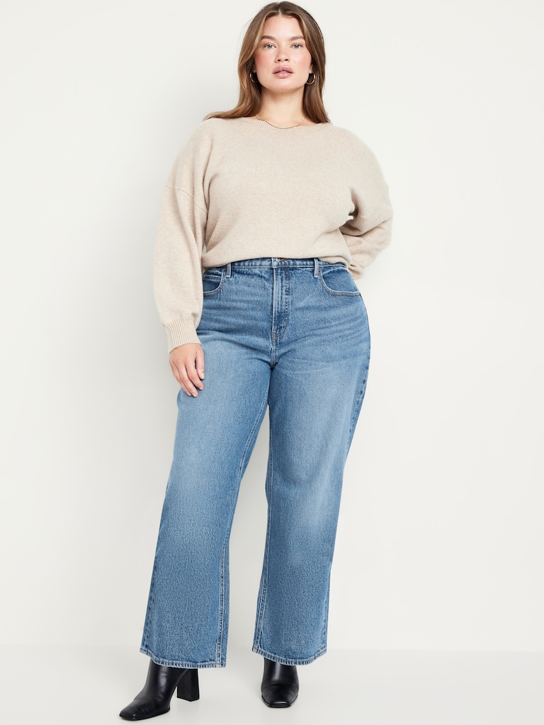 Curvy Extra High-Waisted Sky-Hi Wide-Leg Jeans