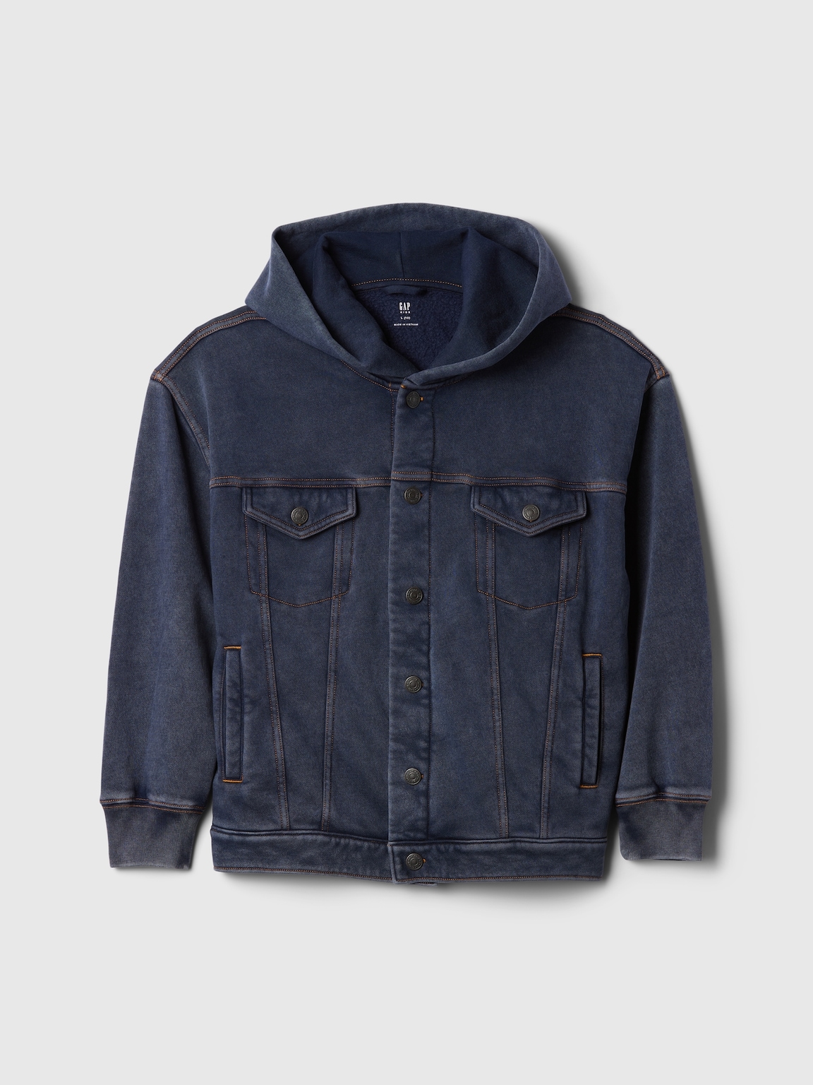 Kids Hooded Icon Sweatshirt Denim Jacket