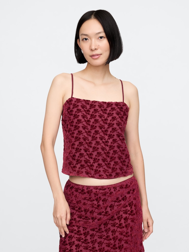 Burnout Velvet Crop Cami