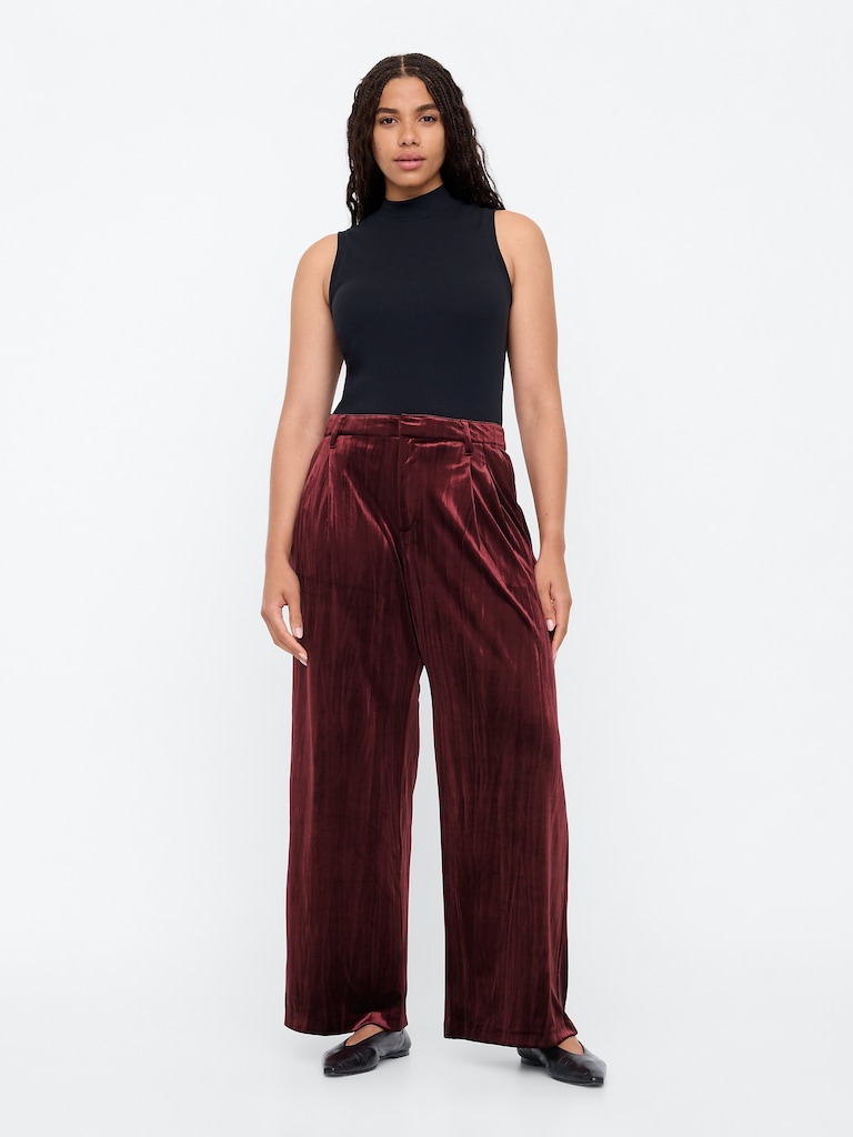 Recycled Easy Crinkle Velvet Trousers